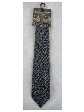 A&E Duck Dynasty Men's Printed Logo Neck Tie, Black Silver, One Size